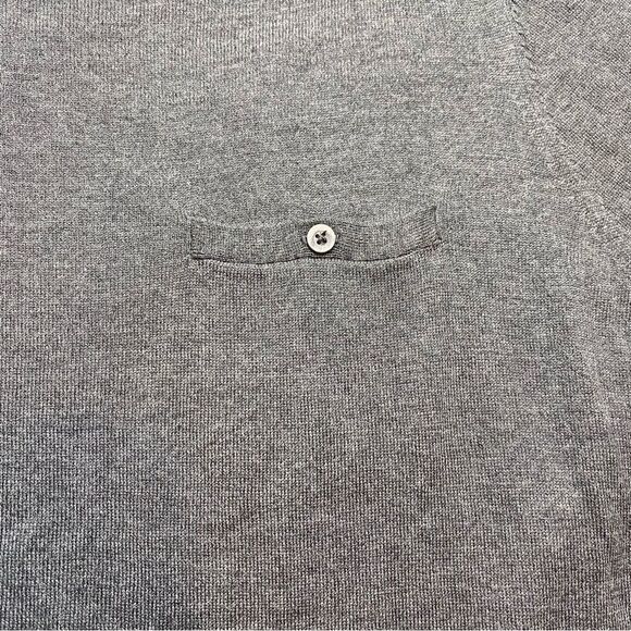 Agave Denim Crew Neck Long Sleeve Gray Lexington Fine Gauge Knit Sweater. Size M - Picture 8 of 13